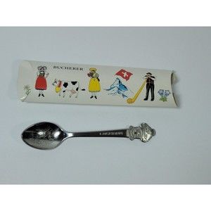 ROLEX GENEVE 4.25" SILVER TONE MINI SPOON BY BUCHERER SWITZERLAND ORIG BOX NOS